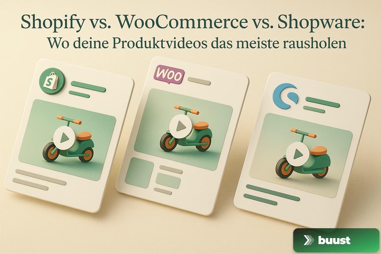 Shopify vs. WooCommerce vs. Shopware: Wo deine Produktvideos das meiste rausholen
