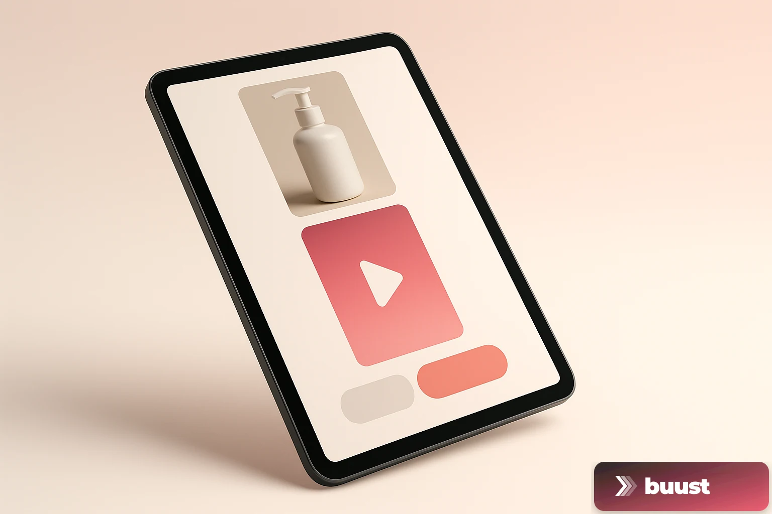 Kaufland-Angebotsseite auf einem Tablet mit einem prominenten Produktvideo-Player als Blickfang