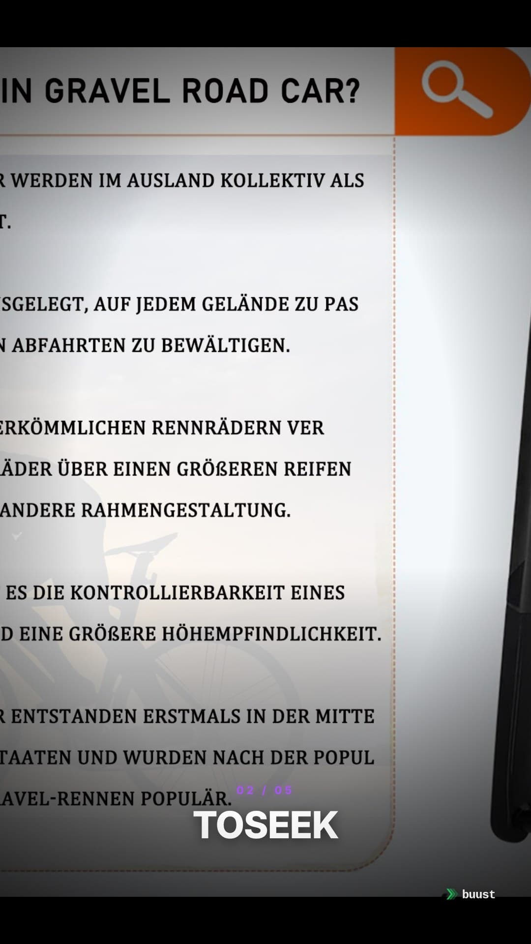 Verkaufsvideo-Beispiel für Rennräder