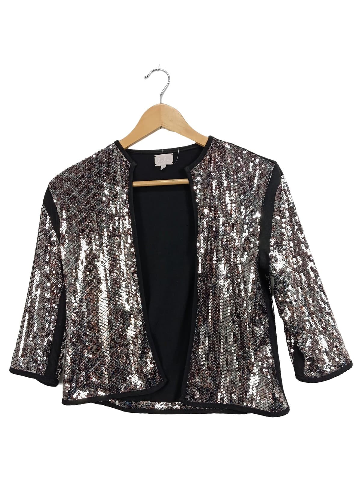 Lala Berlin Pailletten Bolero Jacke Damen XS Schwarz Glamourös Party