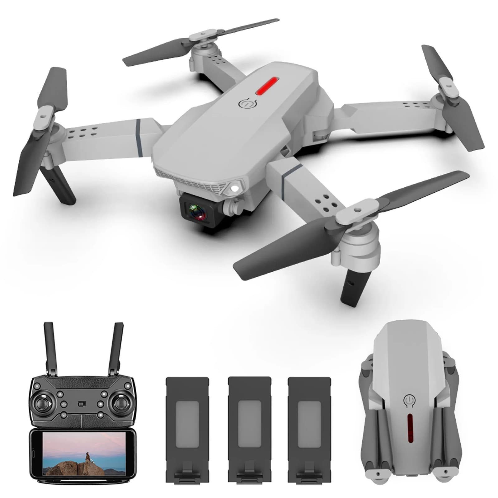 Mini Faltbar WiFi FPV Drohne Mit 4K-HD GPS Kamera Selfie RC Quadrocopter Drone ~