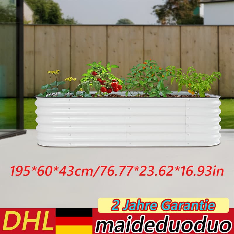 195*60*43cm Hochbeet-Bausätze Hochbeet für Gemüse und Blumen Metall-Hochbeet