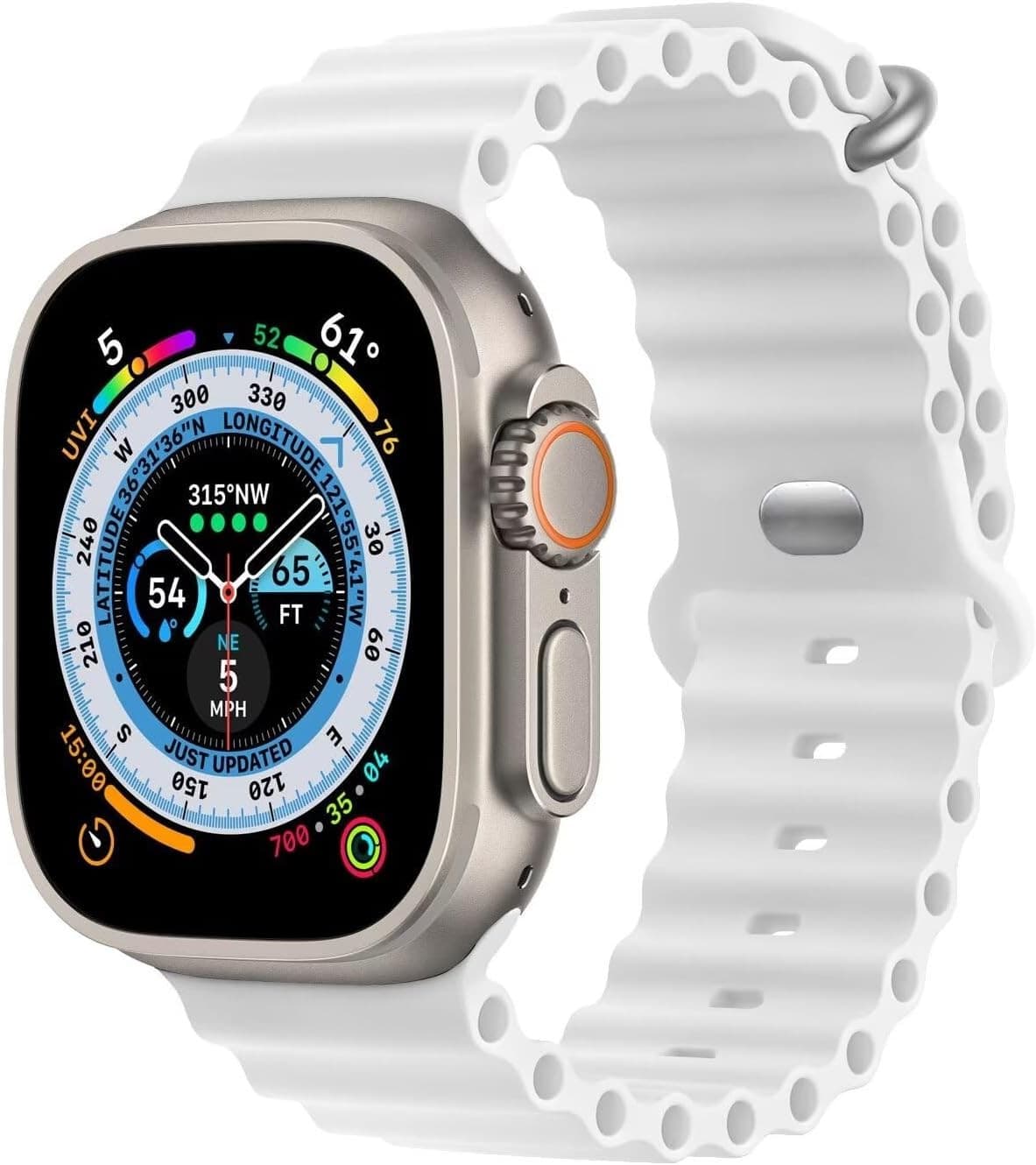 Silikon Ocean Armband Kompatibel mit Apple Watch Ultra 3 2 1 49mm 46mm 45mm