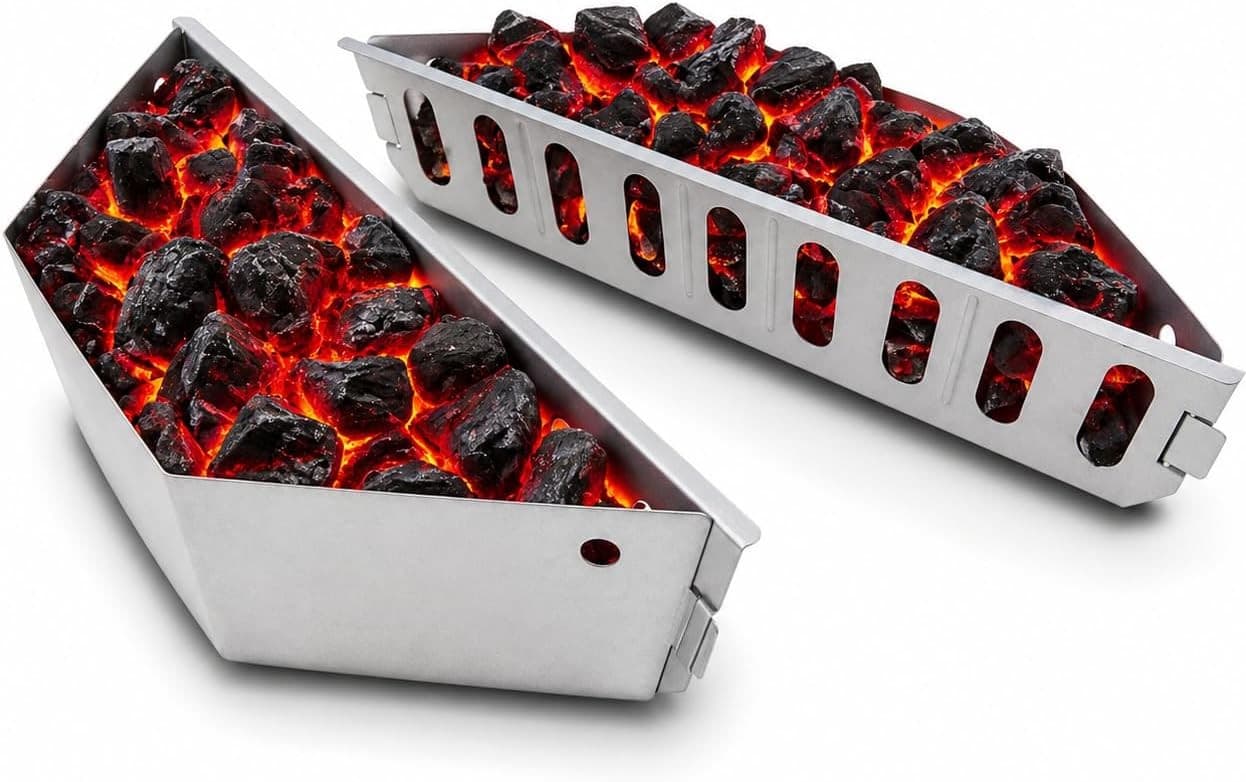 Kohlekorb 2 Stück für Weber Kugelgrill 47-67 cm, Grill Zubehör
