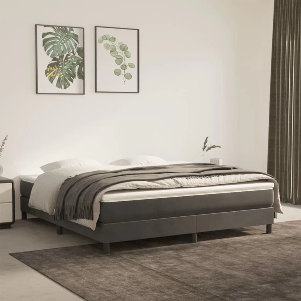 vidaXL Boxspringbettgestell Dunkelgrau 180x200 cm Samt NEU