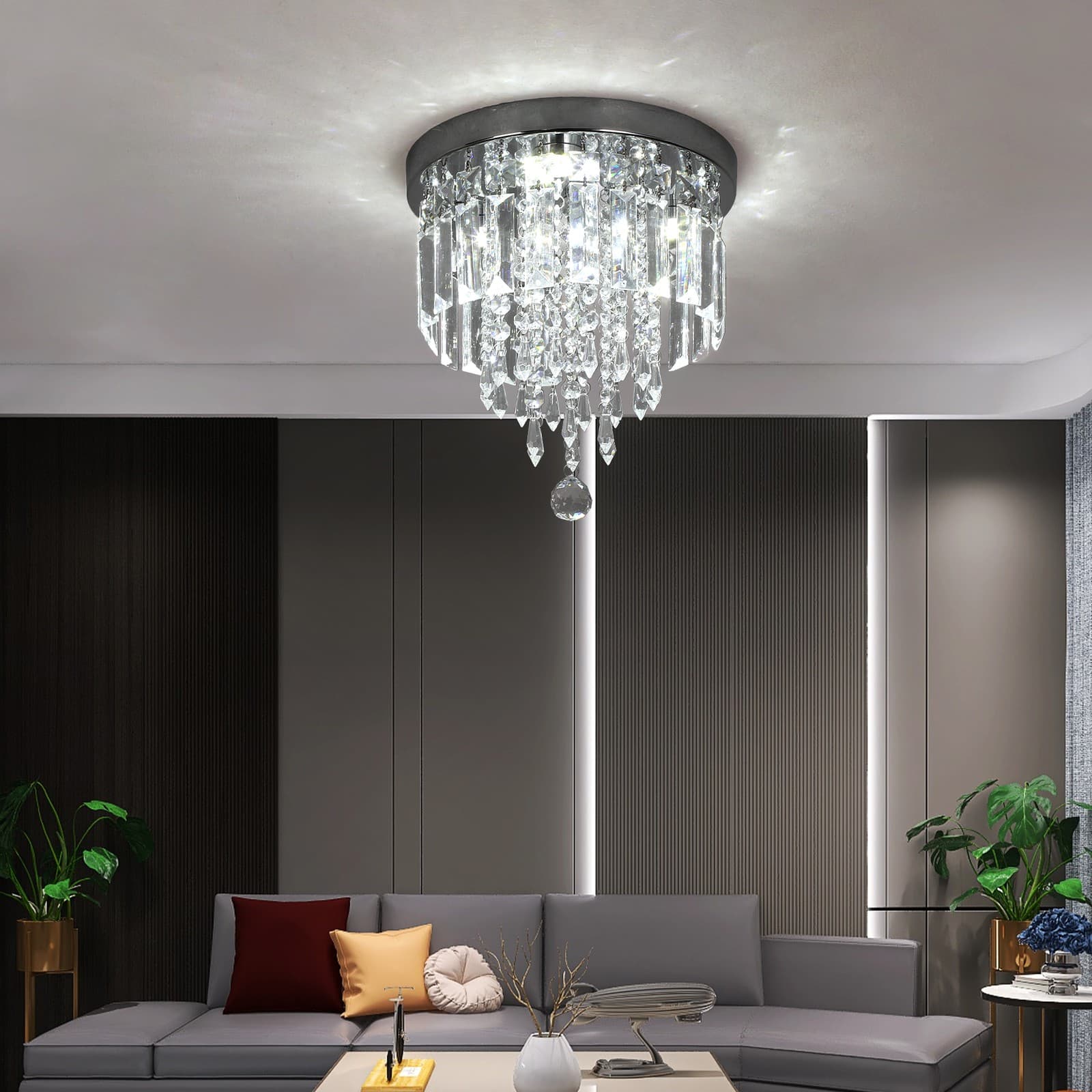 Minimalistische K9‑Kristall Kronleuchter LED Pendelleuchte Design Deckenleuchte