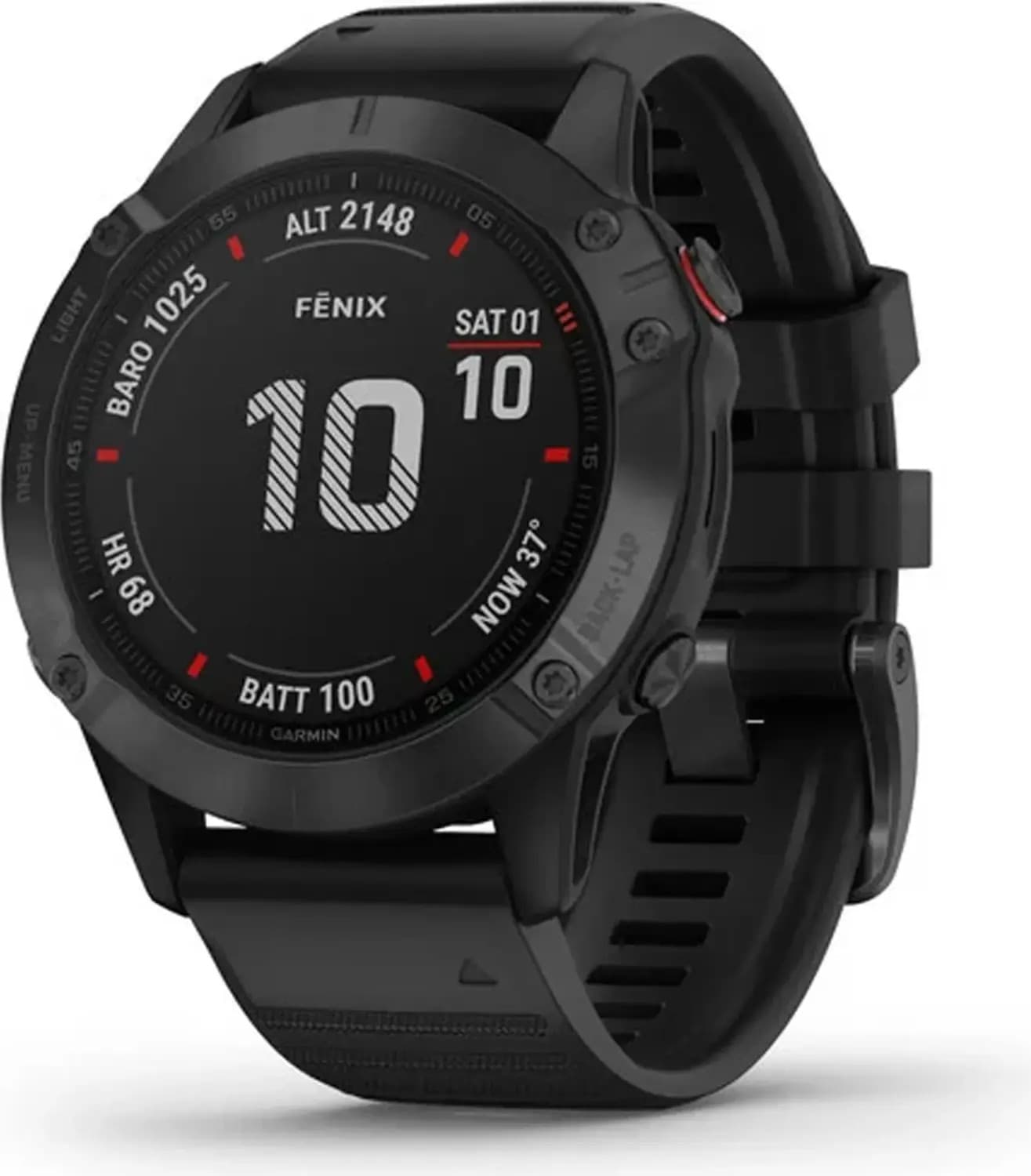 Garmin Sportuhr Uhr Smartwatch fenix 6 PRO Schwarz 47mm GPS Fitnessuhr Onesize