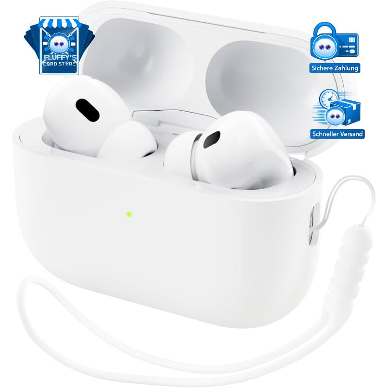 Hülle Silikon Weiß Schützend für AirPods Pro 2 2022 mit LED Sichtbar