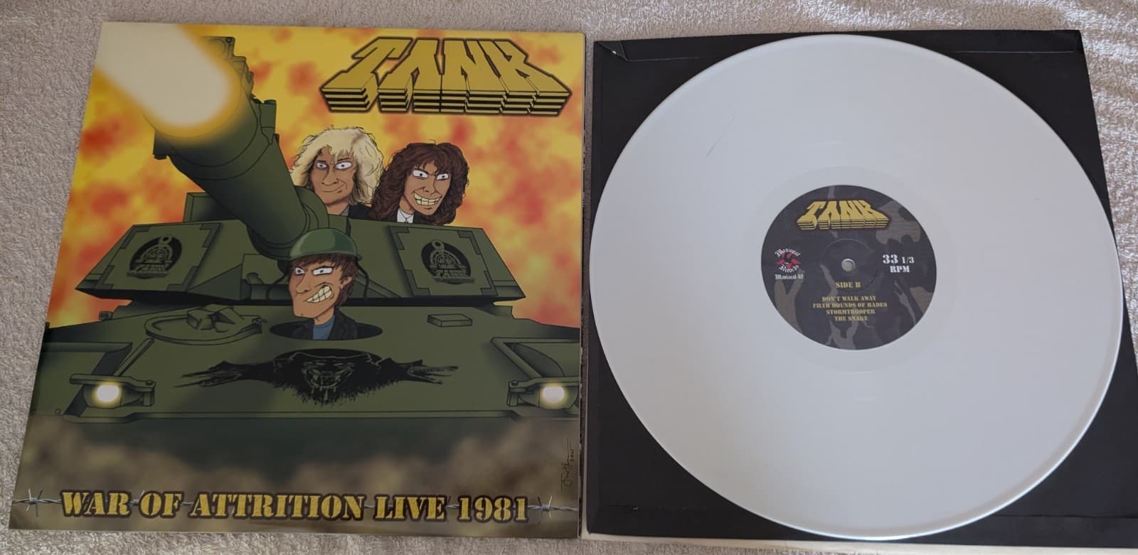 TANK war of attrition DoLP USA 2006 White Vinyl Limited 100 Copies NWoBHM