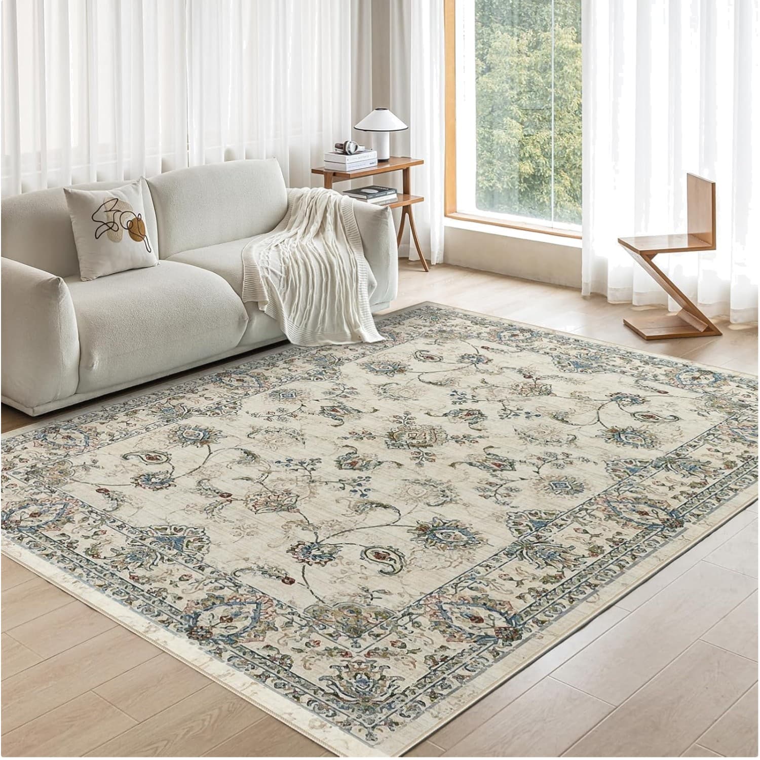 Waschbarer Vintage Teppich, 160x230cm, Kurzflor, Orientalischer Stil