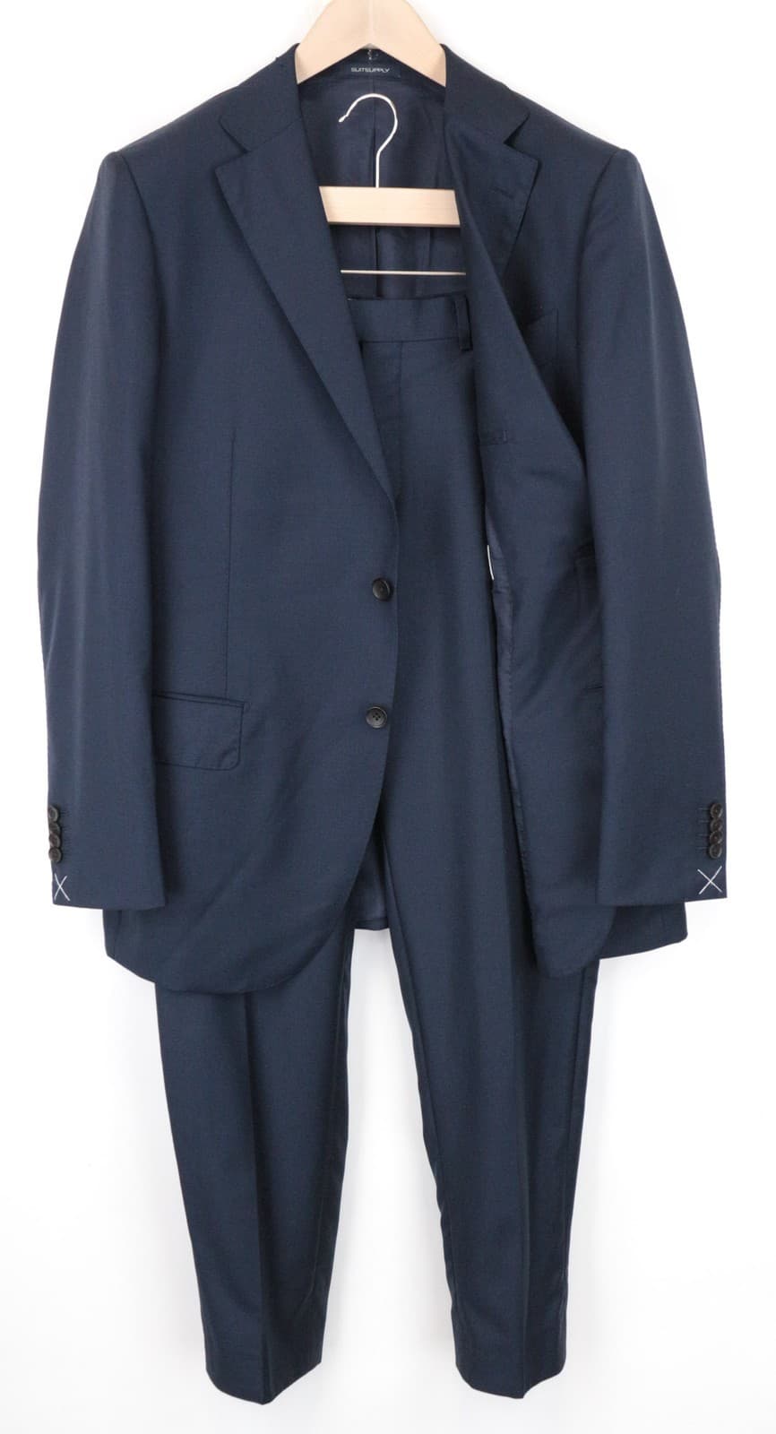 Suitsupply Lazio Herren Anzug UK42R Reine Schurwolle S110 2-teilig Blau Slim-Fit