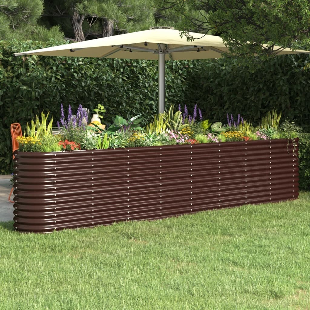 Hochbeet Frühbeet Blumenkasten Pflanzkasten Pulverbeschichteter Stahl vidaXL