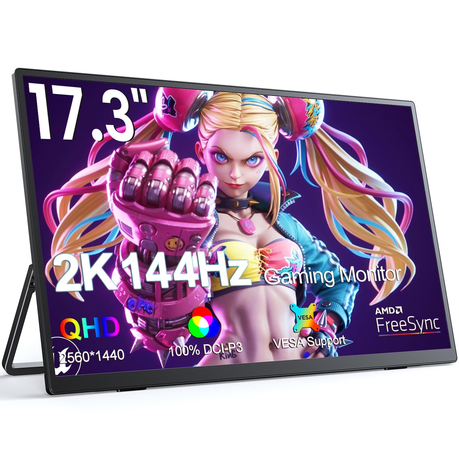UPERFECT 17,3 Zoll 144Hz Tragbarer Monitore 2K 2560*1440 QHD PS5 Gaming-Monitor