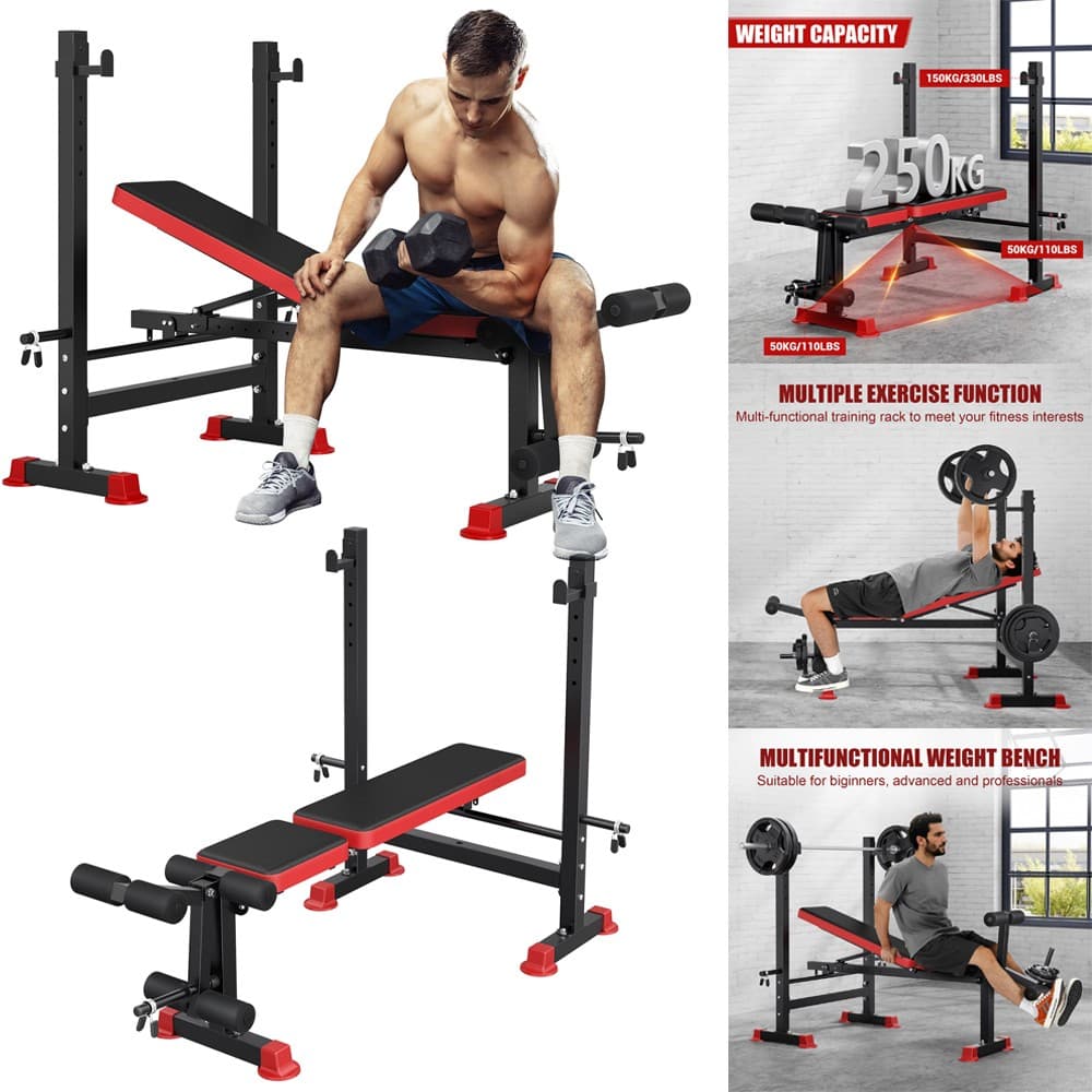 Klappbar Hantelbank Kraftstation Multifunktion Trainingsbank Fitnessgerät 250kg