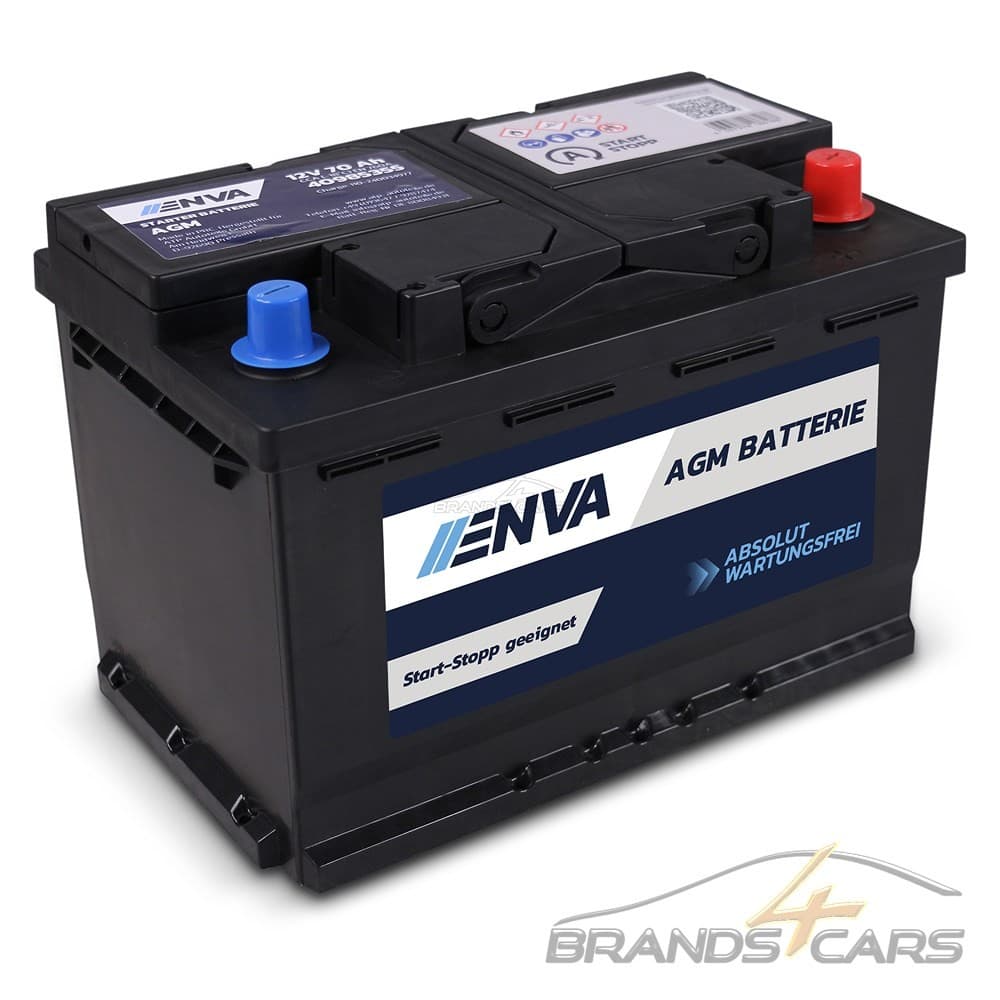 ENVA AGM AUTOBATTERIE STARTERBATTERIE 70Ah 760A 12V Start-Stop wie 72Ah 74Ah