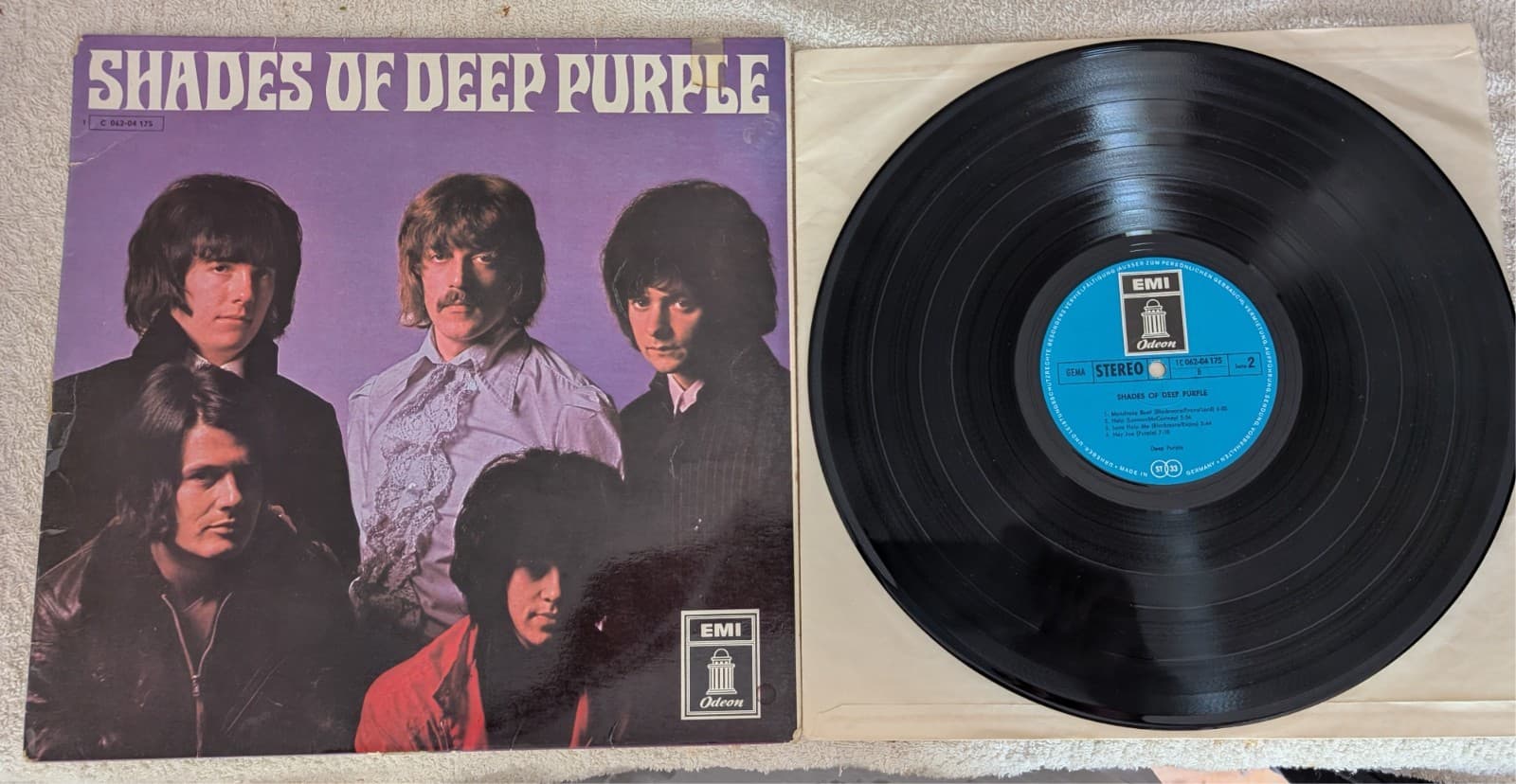 DEEP PURPLE shades of LP 1968 Blue EMI 1C 062 Fully laminated