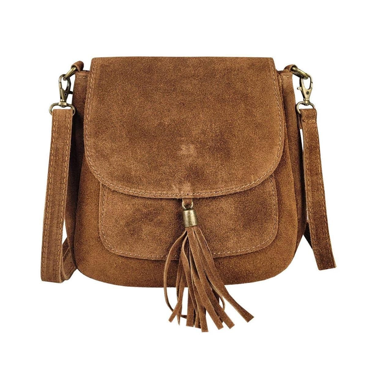 ITAL DAMEN LEDER TASCHE Wildleder Umhängetasche Schultertasche CrossOver Bodybag